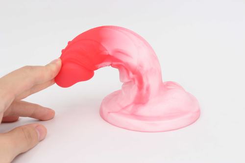 Silikon-Dildo — 15.8–21.8 cm Black/red